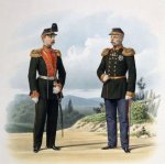 Штаб-офицер лейб-гвардии Преображенского полка и генерал, состоящий по Армейской Легкой Кавалерии (в городской парадной и в походной воскресной формах) 29 Мая 1863.