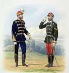 Генерал (обыкновенная форма) и унтер-офицер Гусарского Его Величества Гродненского полка (походная форма). 11 января 1869.