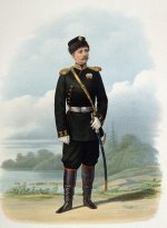 Обер-офицер лейб-гвардии Стрелкового батальона Императорской фамилии (в городской парадной форме) 20 октября 1864 года.