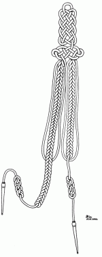 Схема плетения аксельбанта. Россия, 1810-е гг.Рисунок Алехина П.Г.