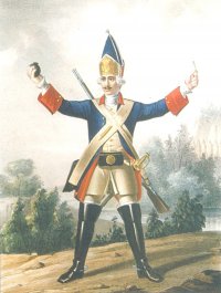 Гренадер драгунского полка. Литография Л.А. Белоусова с оригинала К.К. Пиратского. Начало 1840-х гг.