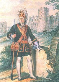 Гвардейский гренадерский офицер. 1742-1762 гг. Акварель Б.А. Чорикова и С.М. Борисова. Конец 1830-х гг.