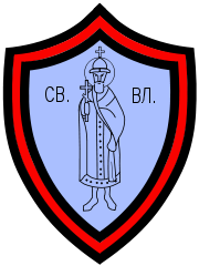 Религиозным знаком Православных Российских фашистов является изображение Св. Равноапостольного Князя Владимира на щитке голубого фона, окаймленном владимирской лентой (черно-красно-черной)"