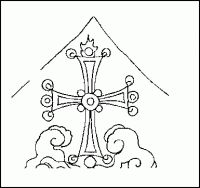 Прорисовка несторианского "процветшего" Креста со средневекового надгробия.