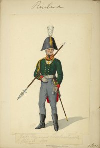 Офицер Преображенского полка с протазаном. 1802 г.