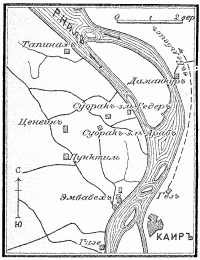 Карта сражения при Пирамидах 21 июля 1798 г.