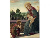 Картина "Богоматерь с младенцем Христом и св. Иоанном Крестителем" Сандро Боттичелли