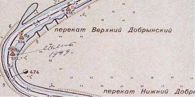 Добрынин остров на современной карте р. Оки.