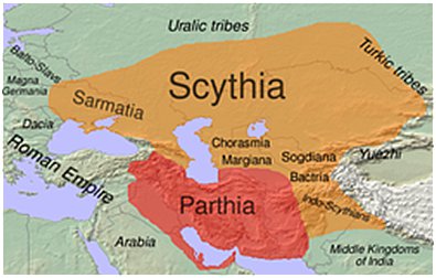 Карта Скифии и Парфии