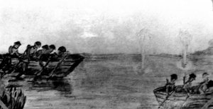 Форсирование реки Сев. Донец. Из фронтового блокнота В. В. Мысева.