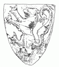 Боевой щит первых времен рыцарства.