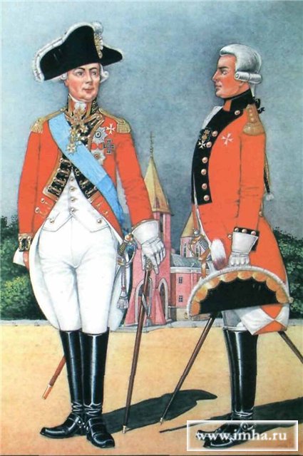 На иллюстрации мы поместили изображение командора (слева) и кавалера (рыцаря) Державного Ордена Святого Иоанна Иерусалимского времен пребывания орденской резиденции странноприимцев в России при 72-м Великом Магистре госпитальеров Императоре Всероссийском Павле I (на фоне Приоратской церкви в Гатчине).