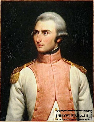 Маршал Жан Бати?ст Жюль Бернадо?т (портрет Амиеля, 1892, будущий король Швеции и Норвегии Карл XIV Ю?хан изображён в форме лейтенанта)