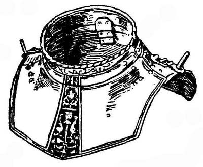 Рис. 3. Ожерелье, с пружинными штифтами для крепления наплечников; гравировка выполнена в стиле верхненемецких миниатюристов. Часть ландскнехтского доспеха Себастьяна Шертлина Бутренбахского (1495—1577). Ок. 1545 г.