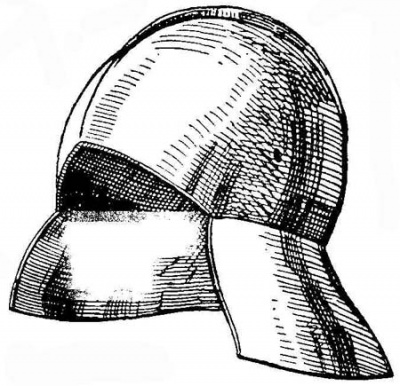 Рис. 27. Салад итальянского пехотинца. Нач. XV в. Музей Польди-Пеццоли в Милане.