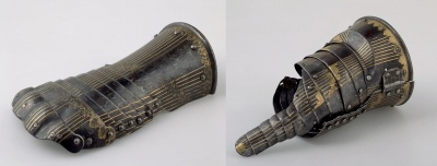 Латные перчатки. Италия. Часть доспеха Карла V. Середина XVI в.