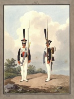Унтер-офицеры лейб-гвардии Преображенского полка. Россия, 1818 г. Шифляр С.П. 1786-1840