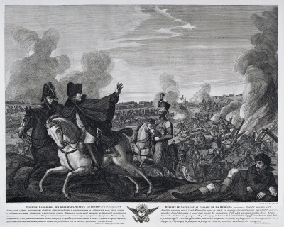 Разбитие Наполеона при переправе через Березину 16 (28) и 17 (29) ноября 1812 года. 1814 г. Гравер: Фёдоров, Сергей; Инвентор: Скотти, Доменико. 1780/1781-1825. Бумага, гравюра резцом и офортом, 57х77 см.