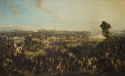 Сражение при Нови 4 августа 1799 года. Коцебу, Александр Евстафьевич (Августович). 1815-1880. Россия, Между 1852 и 1855 г., холст, масло. ГЭ