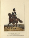 Унтер-офицер Нижегородского драгунского полка. Россия, Санкт-Петербург, 1821 г. Типография Главного штаба. Автор рисунка: Киль Л.И.?-1851; Гравер: Неизвестный гравер, перв. трети XIX в. Бумага, офорт, акватинта, акварель, гуашь, тушь. 31х23 см.