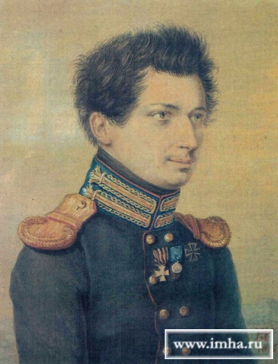 И.Д. Якушкин.  Акварель Н.И. Уткина. 1816.  Государственный музей А.С. Пушкина, Москва
