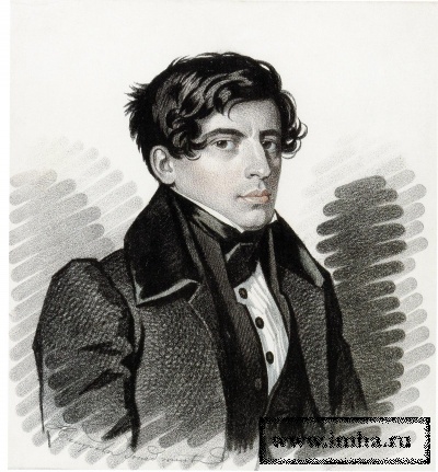 Портрет А. А. Рачинского. Конец 1820-х Бумага, итальянский карандаш, сангина, соус. 20,0 х 18,5 Слева внизу: Hampeln Sourd-muet. На обороте наклейка с надписью: Александръ Антоновичъ / Рачинскiй /р. 1799 f 1866 / рис. карандаш. Хампелънъ Собрания, владельцы: до 1931 - Государственное древлехранилище хартий, рукописей и печатей/ Поступление: в 1931 из Государственного древлехранилища хартий, рукописей и печатей Государственный исторический музей Инв. ГИМ 71339 И II 2911 Александр Антонович Рачинский (1799- 1866), сын тайного советника А.М. Рачинского (1769-1825) от брака с А.Н. Потемкиной (1782-?), крестник императора Павла I. Майор (1827). Проходил по делу декабристов, находился под секретным надзором. Владелец усадьбы Татево (Бельский уезд Смоленской губернии). В браке с Варварой Абрамовной Баратынской (1810-1891).