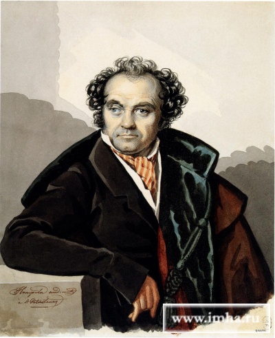 Портрет С.Д. Львова. Худ. Гампельн К.К. 1820-1826 Картон, акварель, белила, местами лак 21,7 X 17,7