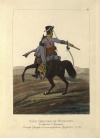 Унтер-офицер Елизаветградского гусарского полка. Россия, Санкт-Петербург, 1821 г. Неизвестный гравер, перв. трети XIX в. Автор рисунка: Киль, Лев Иванович?-1851. Бумага. Офорт, акватинта, акварель, гуашь, тушь. 31х23 см. ГЭ