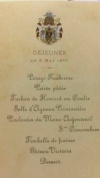Меню праздничного ужина и программка концерта классической музыки в Царском селе в честь делегации Фарнезского полка