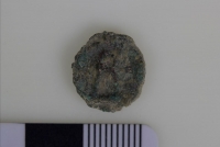 Литая медная монета Василия 1 (867-886).