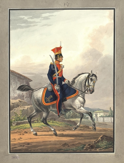 Офицер лейб-гвардии Уланского полка. Орловский, Александр Осипович. 1777-1832. Россия, 1819 г. Бумага, бумага. 51,9х39,9 см. ГЭ.