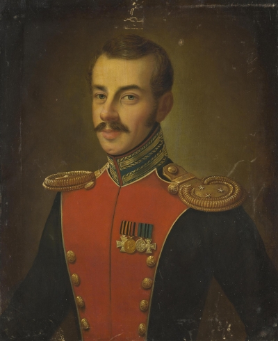 Портрет поручика лейб-гвардии Семёновского полка. Россия, вторая четверть XIX в. Неизвестный художник, втор. четв. XIX в. Холст, масло. 64,8х53,5 см. ГЭ.