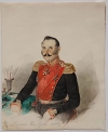 Портрет генерал-майора Александра Васильевича Жеркова (1800-1871), командира лейб-гвардии Преображенского полка. Ясевич К.А. 1847 г. Российская империя. 1847 г. 28х23 см. Бристольский картон, графитный карандаш, акварель, белила, лак.