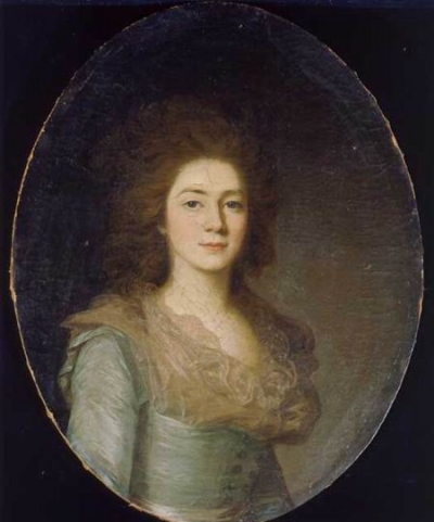 Портрет Княгини Варвары Ивановны Голицыной (? - ум. в 1804 г.). 1790-е годы. Неизвестный художник.