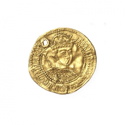 Россия. Золотой царя Бориса Федоровича Годунова, между 1598-1605 гг. золото, чеканка, диаметр: 2,4 см, вес: 3,4 г. ГЭ.